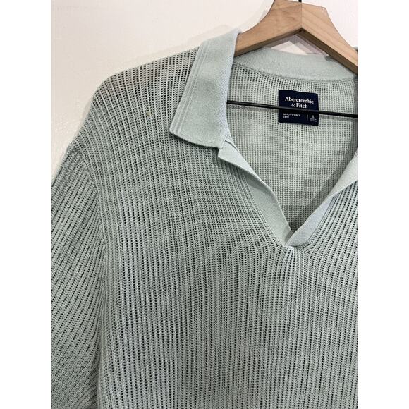 Johnny Collar Knitted Polo Tee L Camp Resort Rockabilly Elvis Luxury Old Money - Picture 4 of 15